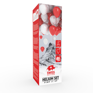 Helium Set 30 Ballons, Swiss Edition Rot/Weiss