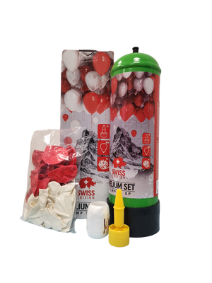 Helium Set 30 Ballons, Swiss Edition Rot/Weiss