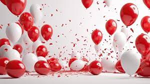Helium Set 30 Ballons, Swiss Edition Rot/Weiss
