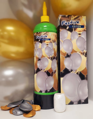 Helium Set 30 Ballons, Festive Edition Silber/Gold