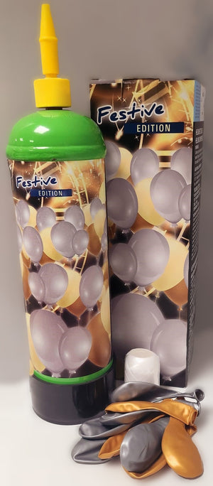Helium Set 30 Ballons, Festive Edition Silber/Gold