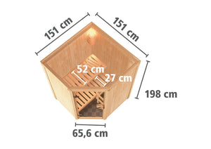 Sauna Larin Systemsauna, Eckeinstieg