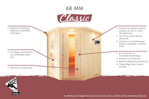 Sauna Larin Systemsauna, Eckeinstieg