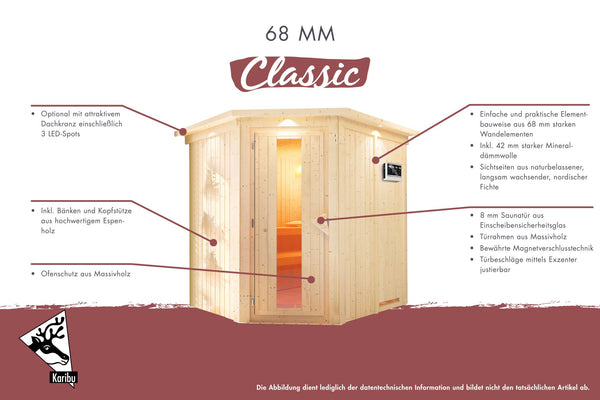 Sauna Larin Systemsauna, Eckeinstieg