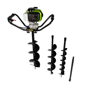 Erdbohrer 52.8cc inkl. Bohrer 100, 150, 200mm und Verlängerung