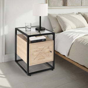Nachttisch Kidderminster 40x43x60,5cm Industrial Holz hell, Eiche Sonoma
