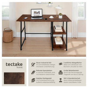 Schreibtisch Paisley 120x50x73,5cm Industrial dunkelbraun