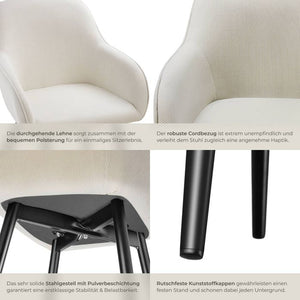 Stuhl Marilyn crème/schwarz 4er Set