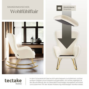 Schaukelstuhl Swing creme/gold