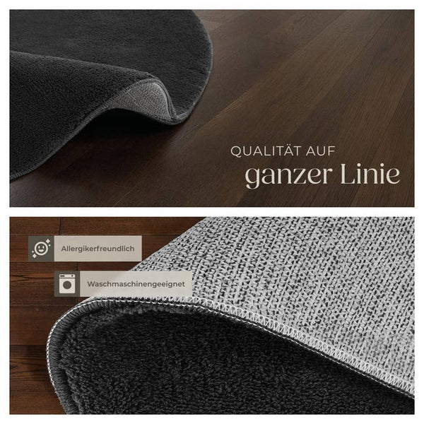 Short pile carpet Soft Zone black Ø 120 cm 