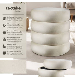 Sitzhocker Altu Samtoptik creme-weiss