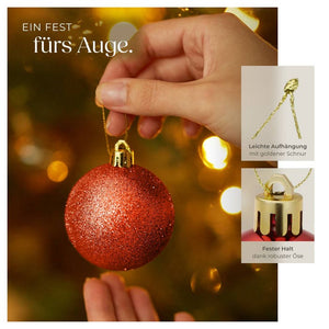 24er Set Weihnachtskugeln rot