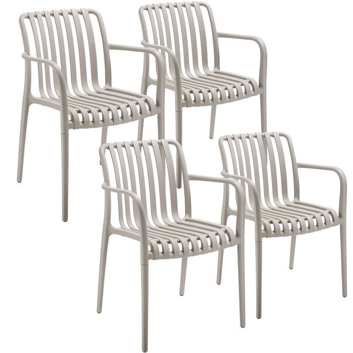 Gartenstühle Alcudia taupe 4er Set