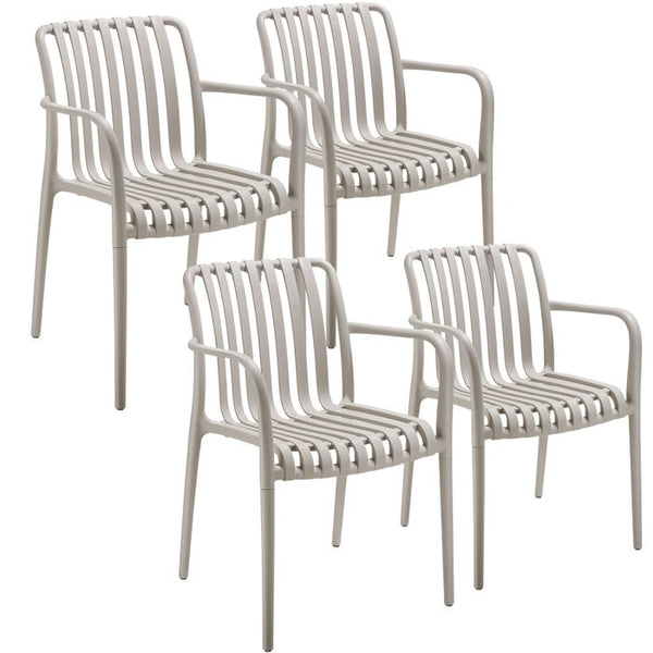 Gartenstühle Alcudia taupe 4er Set