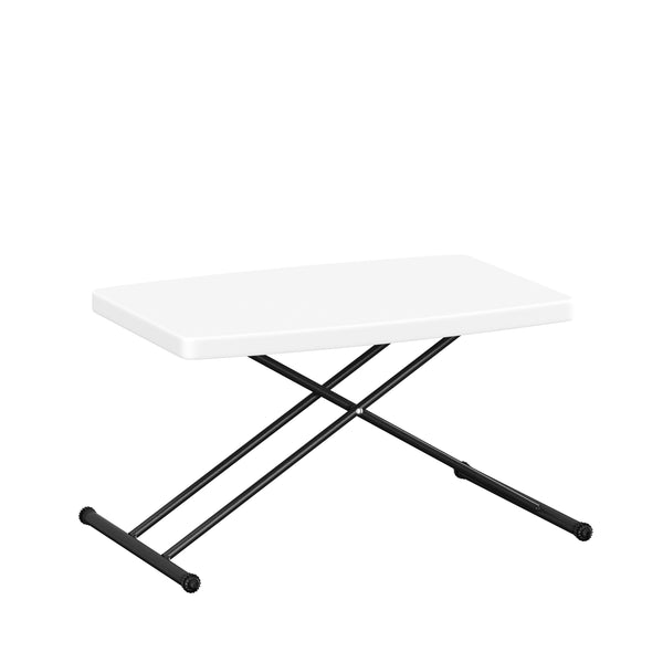Campingtisch klappbar MILLIE höhenverstellbar 77 x 50 cm weiss/schwarz