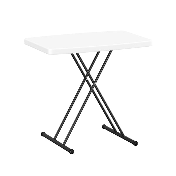 Campingtisch klappbar MILLIE höhenverstellbar 77 x 50 cm weiss/schwarz