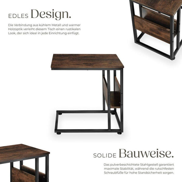 Beistelltisch Wigan Industrial Holz dunkel, rustikal