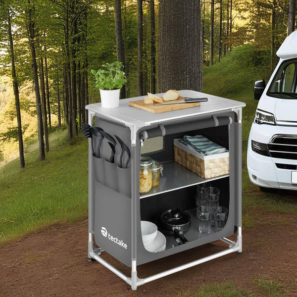 Camping kitchen 76x53.5x107cm gray