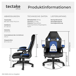 Mike office chair, black/blue
