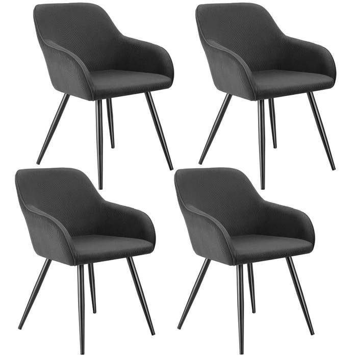 Chaise Marilyn, anthracite/noir, lot de 4