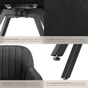 Drehbarer Armlehnstuhl Snug schwarz pro Stück