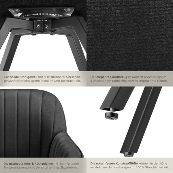 Drehbarer Armlehnstuhl Snug schwarz pro Stück