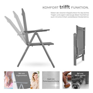 Gartenstuhl Marcellino anthrazit 2er Set