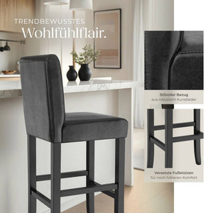 Barhocker schwarz 2er Set