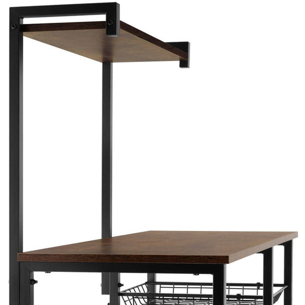 Küchenregal Crawley Industrial Holz dunkel, rustikal