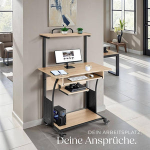 Schreibtisch Fife Industrial Holz hell, Eiche Sonoma