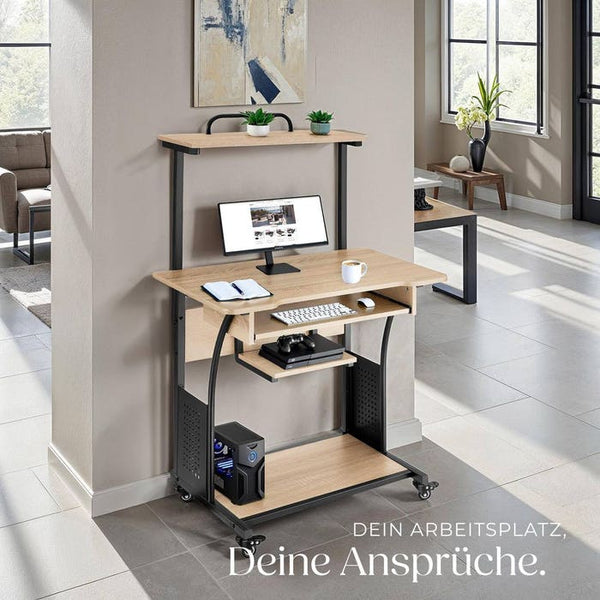 Schreibtisch Fife Industrial Holz hell, Eiche Sonoma