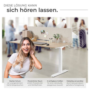 Schreibtisch Trennwand Noisy beige 160 x 40 cm