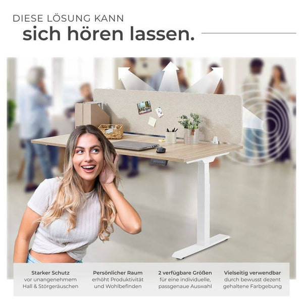 Schreibtisch Trennwand Noisy beige 160 x 40 cm