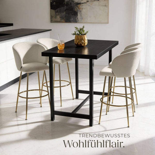 Sedia da bar Luana crema/oro set da 2 