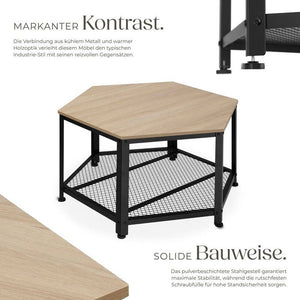 Couchtisch Norwich Industrial Holz hell, Eiche Sonoma