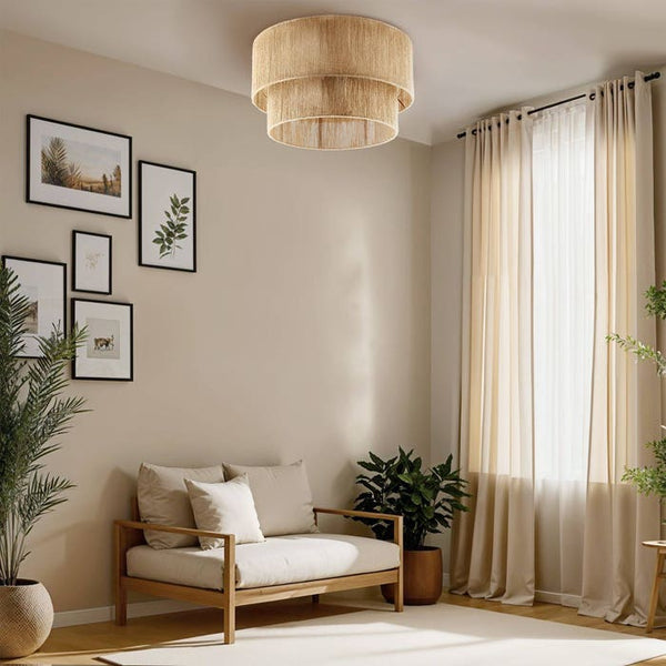 Deckenleuchte Lignea Lux aus Jute
