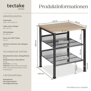 Beistelltisch Lincoln Industrial Holz hell, Eiche Sonoma
