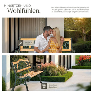 Gartenbank Kathi aus Holz und Gusseisen
