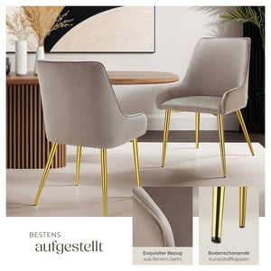 Polsterstuhl Avane taupe 2er Set
