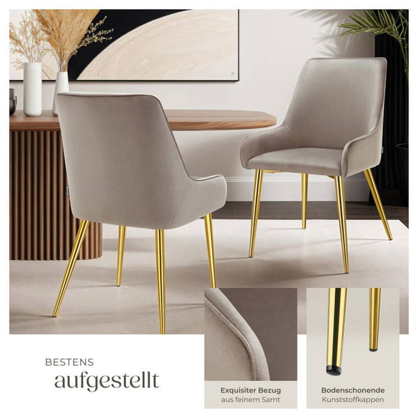 Polsterstuhl Avane taupe 2er Set