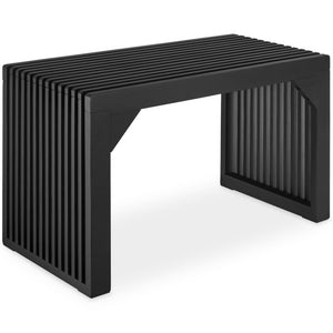 Sitzbank Ribb Lamellenoptik schwarz 73 x 35 x 43 cm
