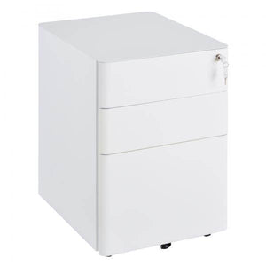 Rollcontainer mobiler Aktenschrank mit 3 Schubladen weiss