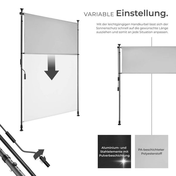 Klemmmarkise Taija hellgrau 100 x 310 cm