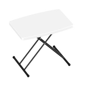 Campingtisch klappbar MILLIE höhenverstellbar 77 x 50 cm weiss/schwarz