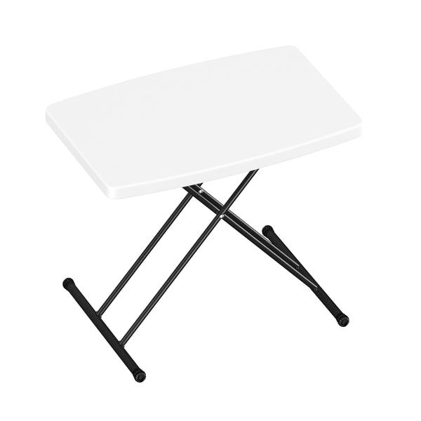 Campingtisch klappbar MILLIE höhenverstellbar 77 x 50 cm weiss/schwarz