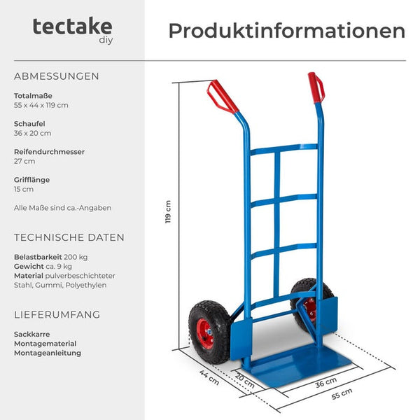 Sackkarre mit Luftreifen, blau