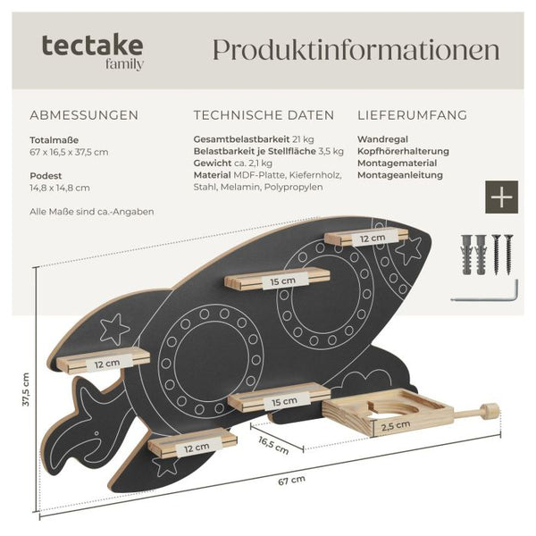 Tonie-Regal MyLittleStory Rocket für bis zu 40 Tonies grau
