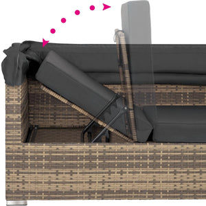Rattan Lounge mit Aluminiumgestell San Marino natur