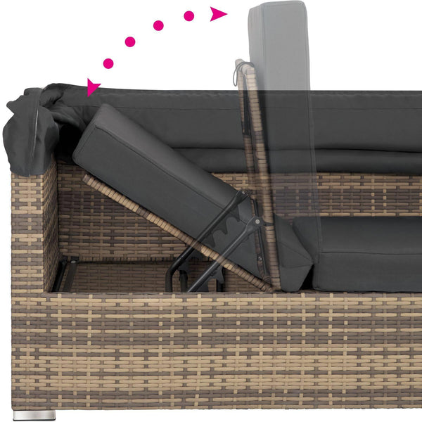 Rattan Lounge mit Aluminiumgestell San Marino natur