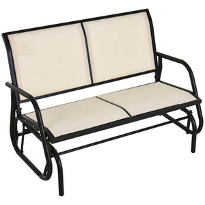 Schaukelbank 2-Sitzer Gartenbank Gartenschaukel Sitzbank Beige